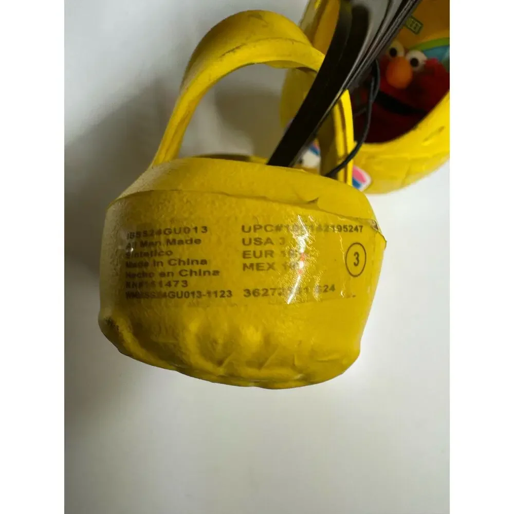 Sesame Street Big Bird Kids Clogs Ground Up Yellow Size 3 NWT